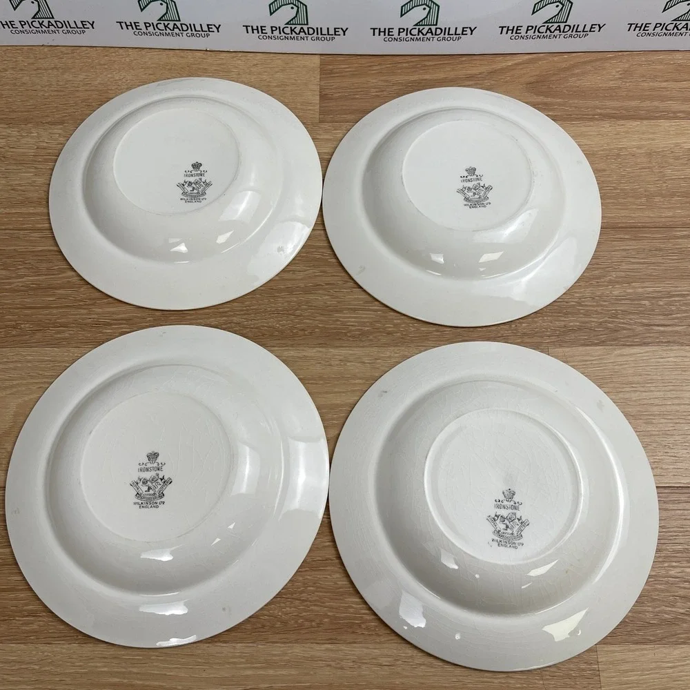 Royal Staffordshire Ironstone Wilkinson Ltd England Wheat Soup Bowls Set of 4